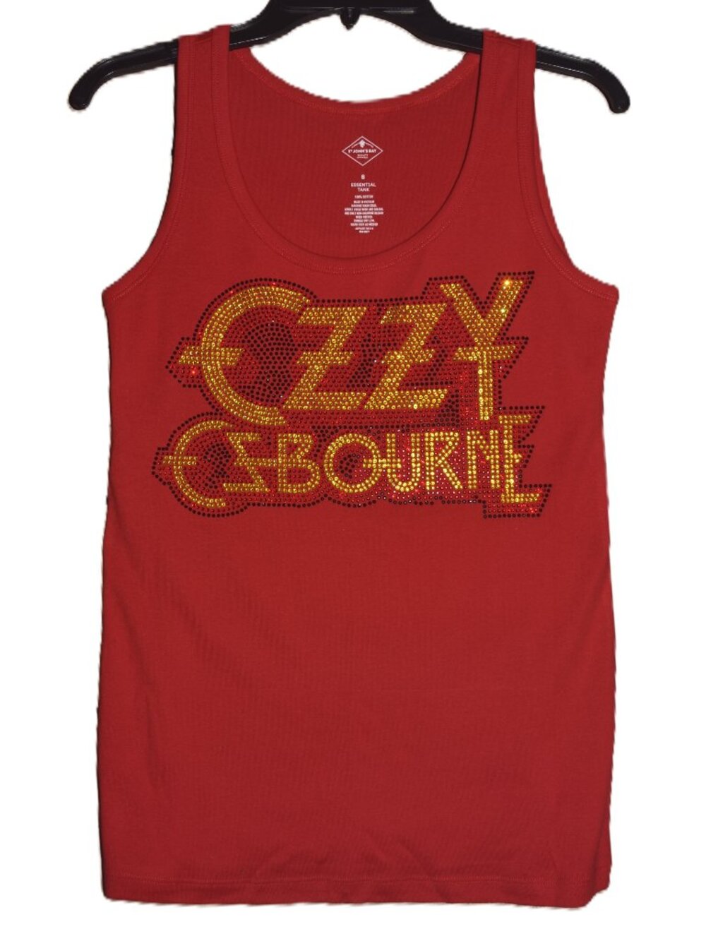 Ozzy Osbourne Rhinestone bling red sleeveless tank XS,S,M,L,XL,XXL, …